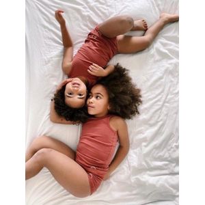 Tanktop - Singlet - Biologisch katoen - Terracotta - Unisex - 6-8 jaar