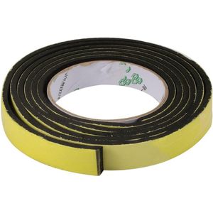 Afdichtingstape van schuimrubber, zelfklevend, schokbestendig, EVA spons, zwart, voor ramen en deuren - 20 mm breed, 5 mm dik, 2 m lang