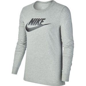 Nike - Essentiële Icon Futura - T-shirt - Grijs - Dames - Lange Mouwen