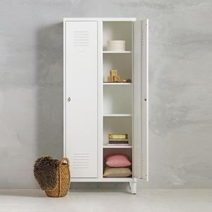 Lockerkast metaal I Locker kledingkast I 4 legplanken per deur I Wit I Vintage, retro, industrieel I VLS-102 I Povag