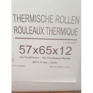 Thermische kassarollen 57x65x12 - 55 grams - 50 rollen per doos