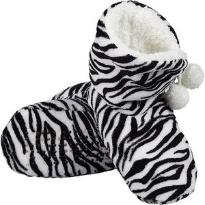 Apollo Home boots soft Zebraprint zwart/ecru maat 34-36