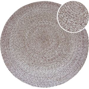 AXI - Corfu - Buitenkleed - Bruin - Rond - Ø 180 cm - Weer- en UV-bestendig - Plat geweven