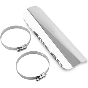 Allecto plus - Universele motoruitlaat, 50 mm-70 mm, geluiddemper, hittebescherming, motorfiets accessoire, zilver.