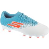 Skechers Razor 1.5 Academy Gras Voetbalschoenen (FG) Wit Blauw Oranje
