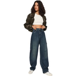 Trendyol Zwarte, Duurzamere, Losvallende, Hoge Taille, Losse Baggy Jeans Twoaw24Je00308