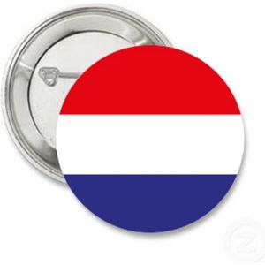 10 Buttons rood wit blauw rond - geboorte - voetbal - koningsdag - EK - WK - Nederland - Holland - button