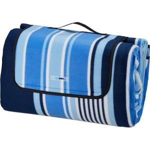 Picknickkleed XXL 200x300 cm met waterdichte onderkant voor park strand camping - Blauw-wit gestreept buitenkleed