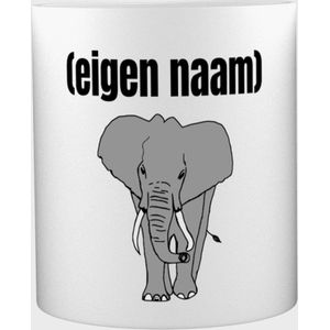 Akyol - olifant met eigen naam Mok met opdruk - olifant - olifanten liefhebbers - mok met eigen naam - iemand die houdt van olifanten - verjaardag - cadeau - kado - 350 ML inhoud