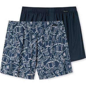 SCHIESSER Boxershorts Multipacks boxer (2-pack) - heren boxershorts jersey uni gedessineerd - Maat: 4XL