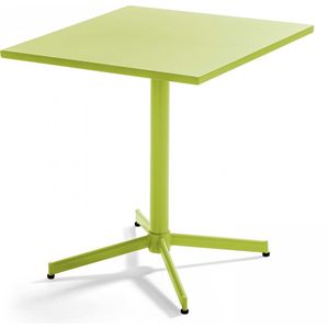Oviala - Vierkante kantelbare bistro tuinsettafel van groen staal - Palavas