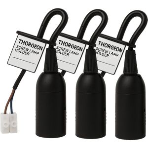 Thorgeon E27 Lamphouder - Verhuisfittingen - 230V - Zwart - 3 stuks