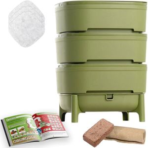 Compacte 3-baks Vermicomposter voor Groenten - Perfect voor Huishoudens