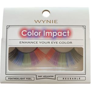 Wynie - Nep Wimpers - Valse Wimpers - Fake Lashes - Rood Paars Groen Blauw Zwart - 2,2 cm. lang - Zonder lijm - 1 Paar - UA153415
