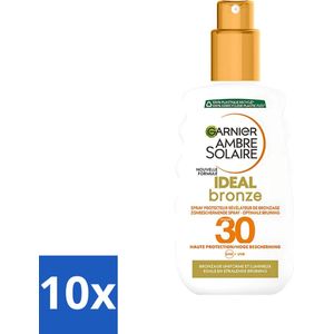 Garnier - Ambre Solaire - Ideal Bronze - Zonnebrandspray - SPF 30 - 200 ml - Bulkverpakking - 10 stuks