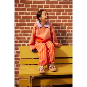 Sticky Lemon - sweater - colourblocking - coral pink + red hat