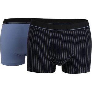 BUGATTI heren boxer normale lengte met gulp (2-pack) - donkerblauw gestreept - Maat: XL