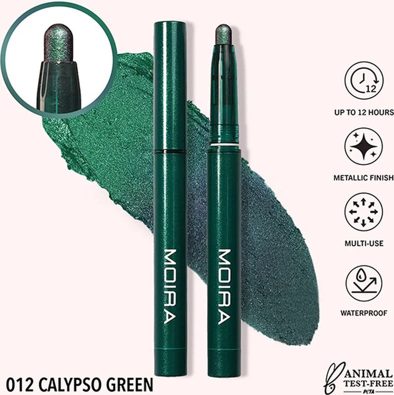 Moira Stellar Glaze Stick Eyeschaduw 012 Calypso Groen