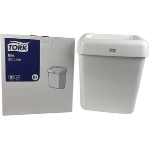 Tork Afvalbak 20 liter wit B2, kunststof (226100)- 4 x 1 stuks voordeelverpakking