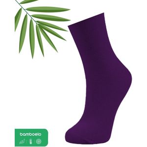 1 paar Bamboe Sokken - Bamboelo Socks - Dames Sokken - Maat 36-40 - Paars - Naadloze Sokken