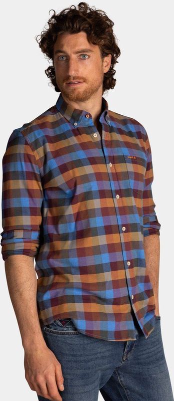 NZA - Blauw - Overhemd - Katoen - Lange Mouwen