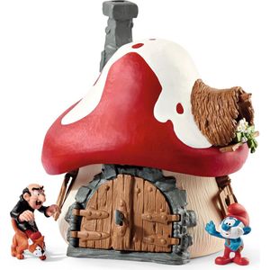 schleich de Smurfen Smurfenhuis met Grote Smurf, Gargamel en Azraël - Speelfigurenset - Kinderspeelgoed voor Jongens en Meisjes - 3 tot 8 jaar