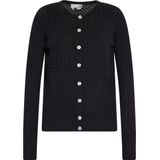 Usha - Gebreid Vest - Zwart - Normale Pasvorm - Lange Mouw