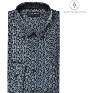 Chris Cayne overhemd lange mouw - maat L - met borstzak – geprint dessin 1028 – 100 % Katoen – shirt