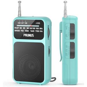 Kleine Draagbare Radio met Oplaadbare 800mAh Batterij - Blauw