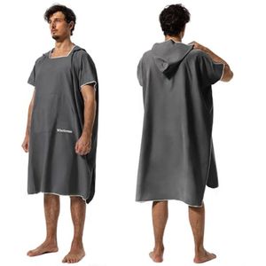 Sneldrogende Badponcho voor Dames en Heren - Lichtgewicht Strandponcho met Tas en Capuchon