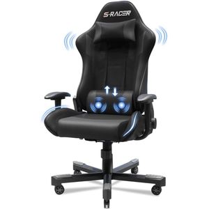 Ergonomische Gamingstoel met Lendensteun en Hoogteverstelling - 150 kg Belastbaarheid, Zwart