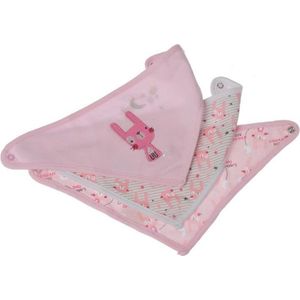 Gamberritos Slabbetje Bandana Junior Textiel Roze/wit 3-delig