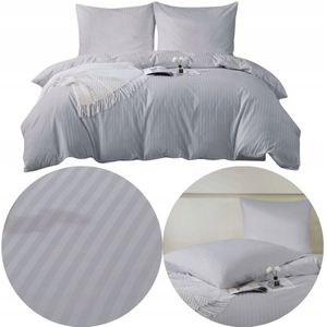 Lichtgrijze Katoenen Beddengoed Set 140x200cm met Kussensloop 70x80cm