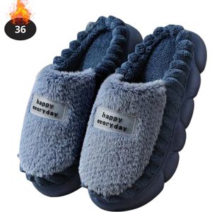 Bovista Warme Pantoffels - Sloffen - Slippers - Dames - Heren - Pluche - Maat 42 - Blauw