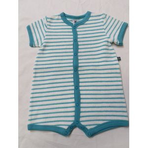 Petit Bateau - Combi kort - Eponge -  Wit /turquaise - 12 maand 74
