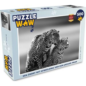 Puzzel Jaguar - Zwart Wit - Natuur - Legpuzzel - Puzzel 500 stukjes