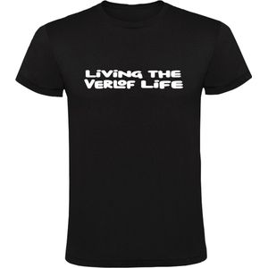 Living the verlof life Heren T-shirt - Zwanger - Zwangerschapverslof - Burn out - Burn-out - Ziektewet - Ziek - Uitkering - Bijstand - Shirt