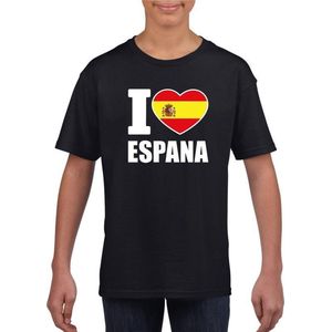 Zwart I love Spanje fan shirt kinderen 110/116