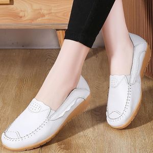 Provento - Dames Lederen Mocassins Casual Comfortabele Walking Loafers Platte Bootschoenen - Slip On Driving Schoenen voor Vrouwen