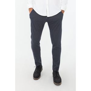Comfortabele broek voor mannen - met stretch - blauw met strepen - maat L