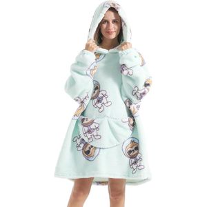 Oversized Deken Hoodie voor Volwassenen - Sherpa Fleece Draagbare Deken met Gigantische Capuchon - Warme en Gezellige Pluizige Sweatshirt voor Dames en Heren