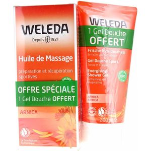 Weleda Arnica Massageolie 200 ml + Arnica Sport Douchegel 200 ml