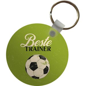 Sleutelhanger - Quote - Trainer - Voetbal - Plastic - Rond - Uitdeelcadeautjes