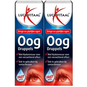 2x Lucovitaal Oogdruppels Droge en Pijnlijke Ogen 10 ml