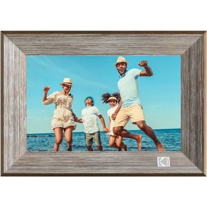 Digitale fotolijst 10,1 inch met wifi en touchscreen - Houten fotolijst met 32 GB geheugen