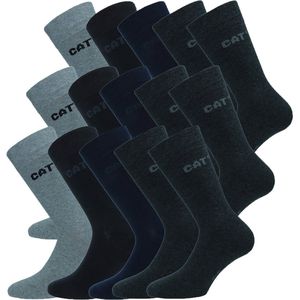 Caterpillar 15 Paar Business Werksokken Heren, Kuithoogte - Katoen Veelkleurig, 43-46