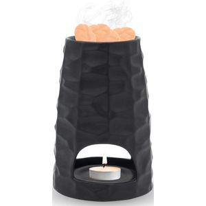 Scentchips® Pion Gebeiteld - Waxbrander - Geurbrander - Oliebrander - Wax Melts Brander - Aromabrander - Ook Geschikt Voor Essentiële Oliën - Geurolie - Waxmelts - Zwart