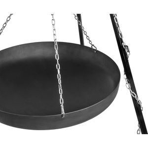 Driepoot 200 cm met katrol met stalen pan/wok | ⌀70cm