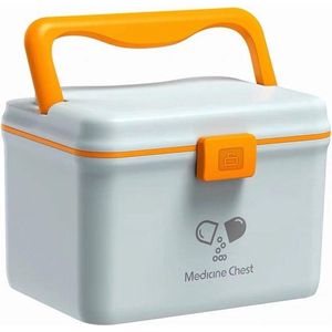 Medicine Box met Mini Medicine Box - Eerste Hulp Kit voor Thuis - 2 Compartimenten - Blauw