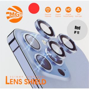 Geschikt Voor iPhone 11 Camera Lens Protector - Rood - Eenvoudige Installatie - Camera Protector iPhone 11 - Roestvrij Staal - Gehard Glas - Screenprotector